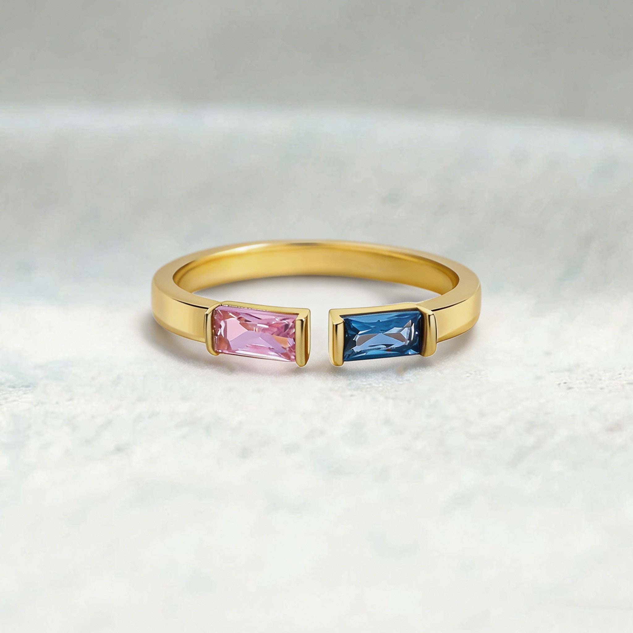 Custom Duo Baguette Birthstone Ring