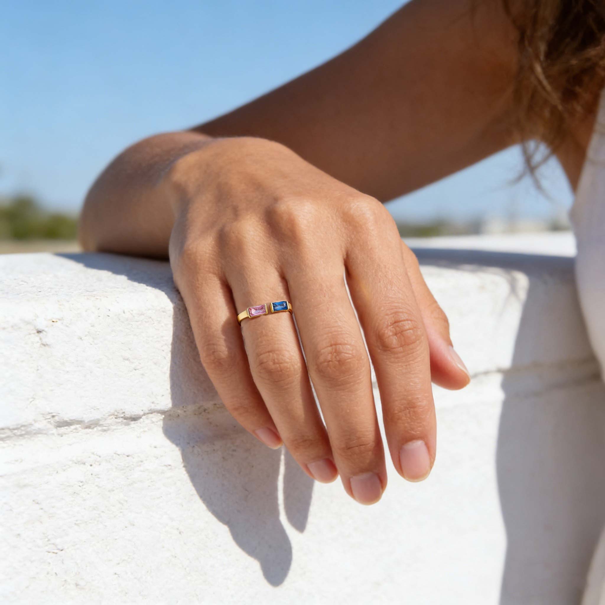 Custom Duo Baguette Birthstone Ring