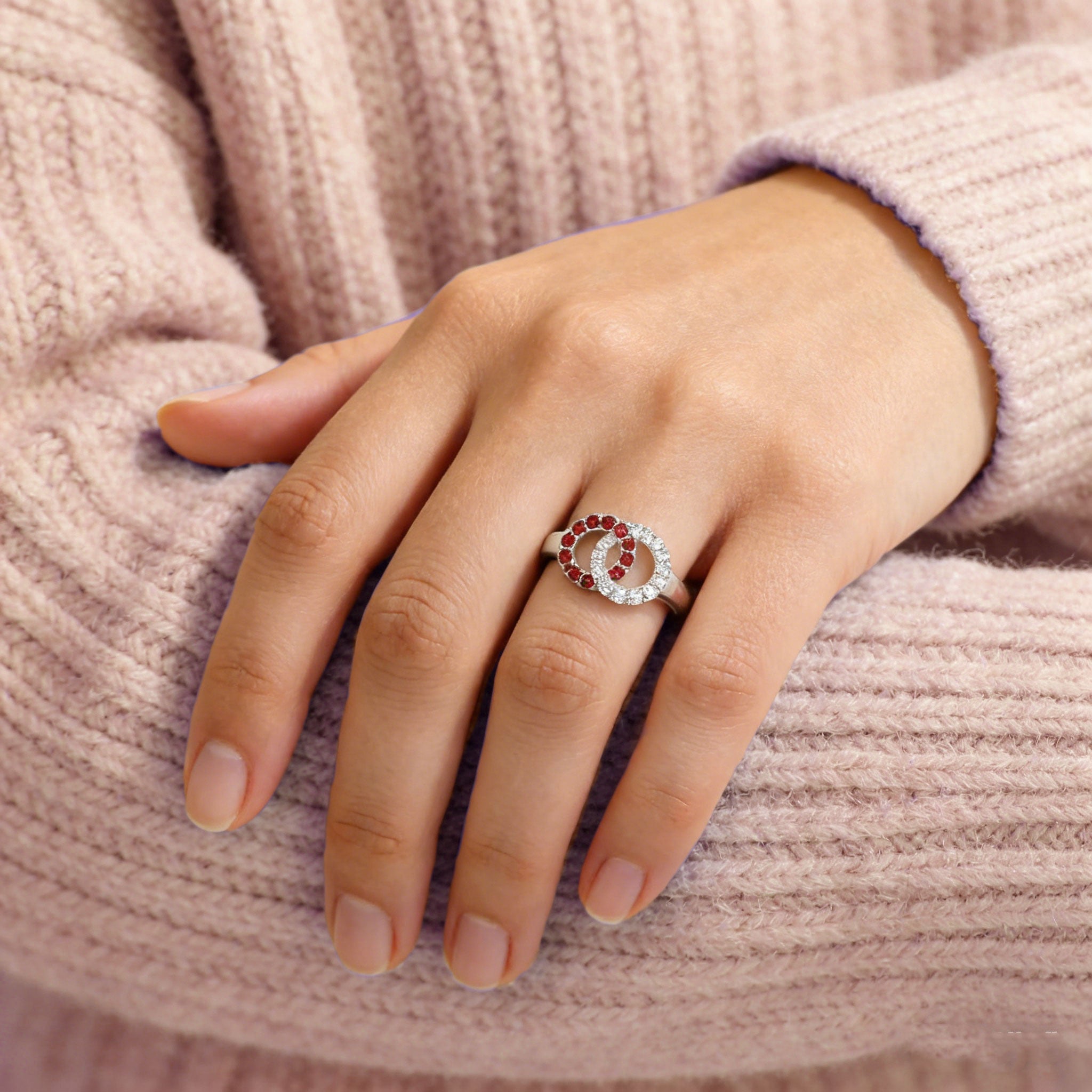 Custom Interlocking Birthstone Ring