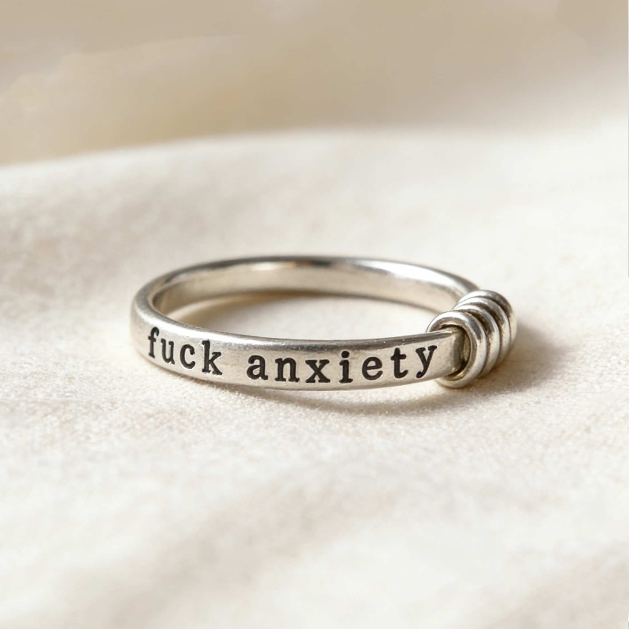 Fuck anxiety Engraved Fidget Ring