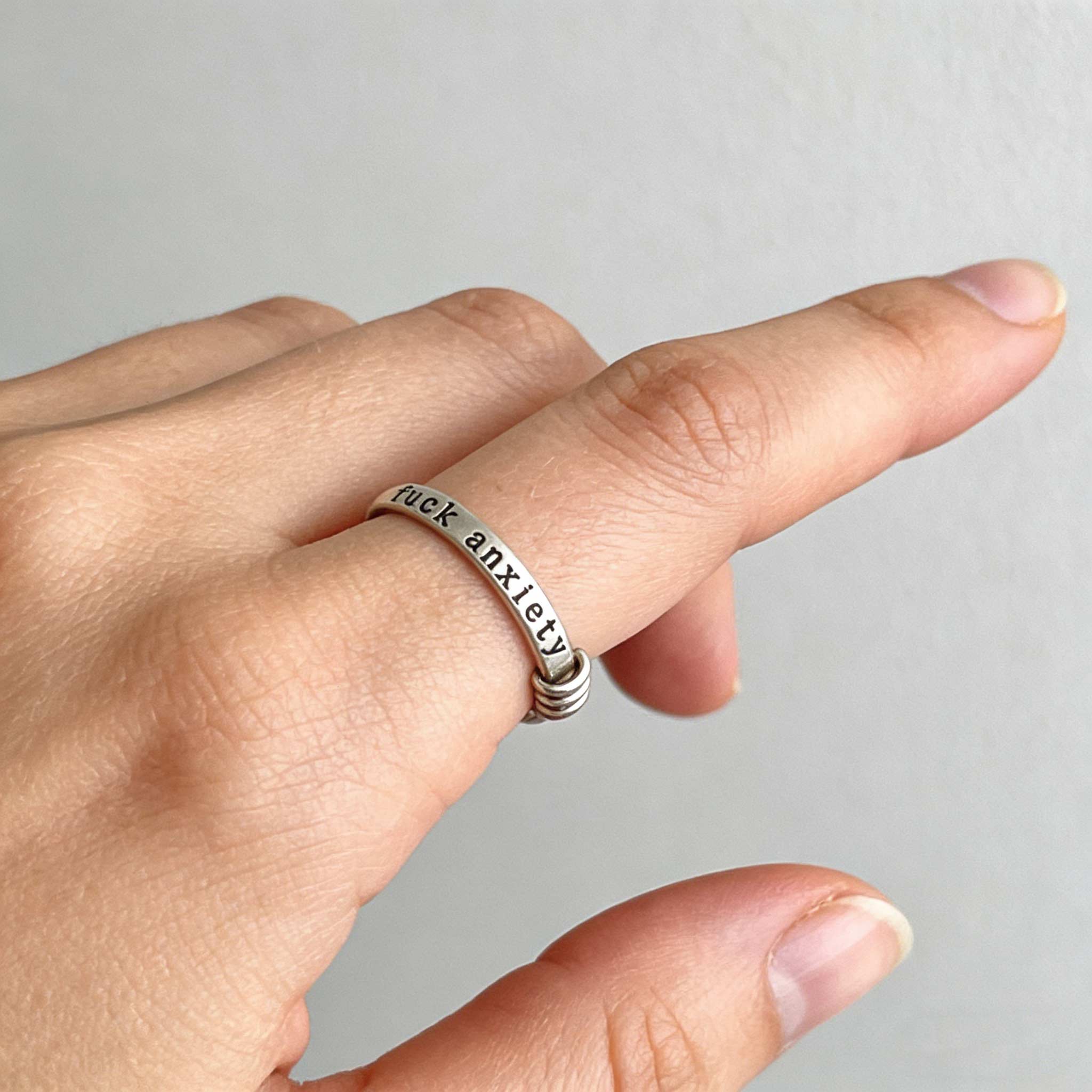 Fuck anxiety Engraved Fidget Ring
