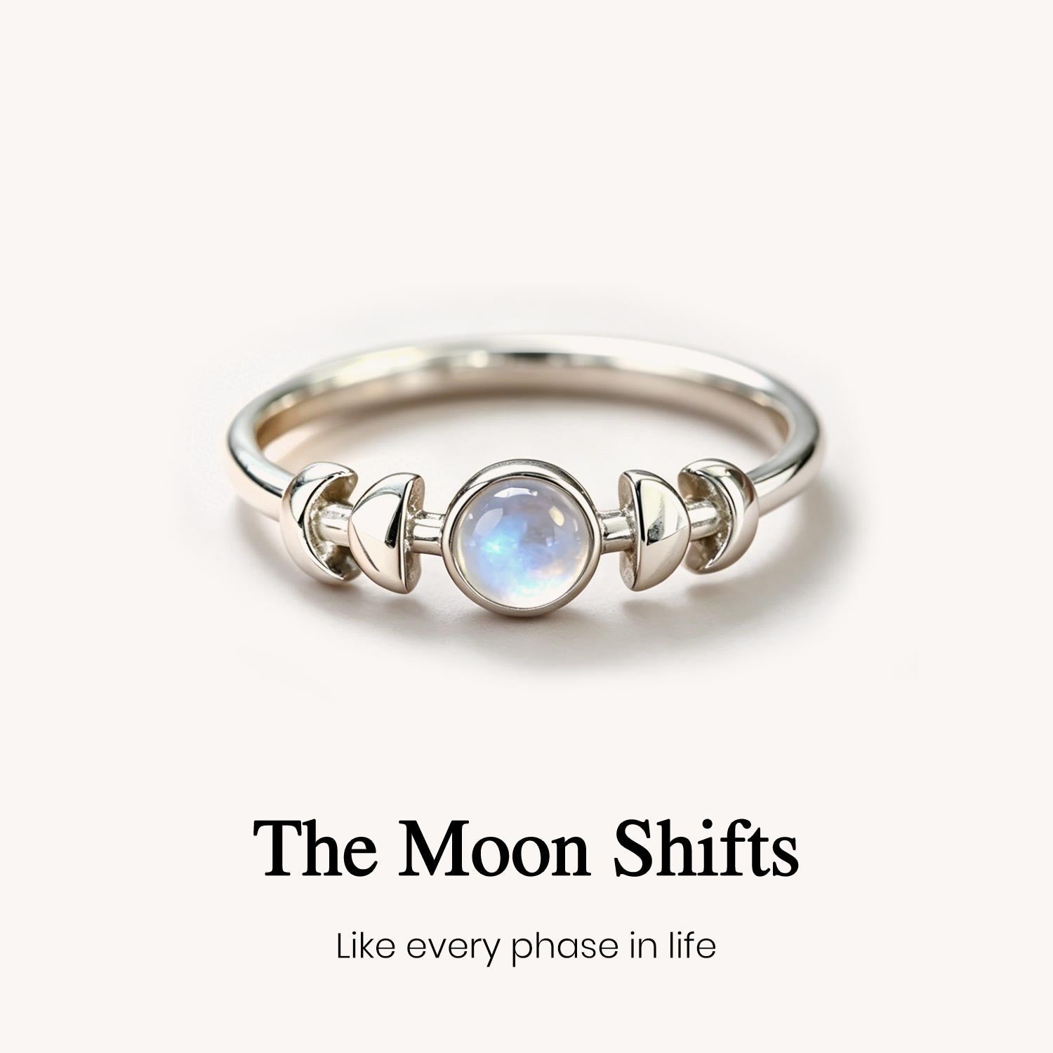 Moon Phases Crystal Healing Ring