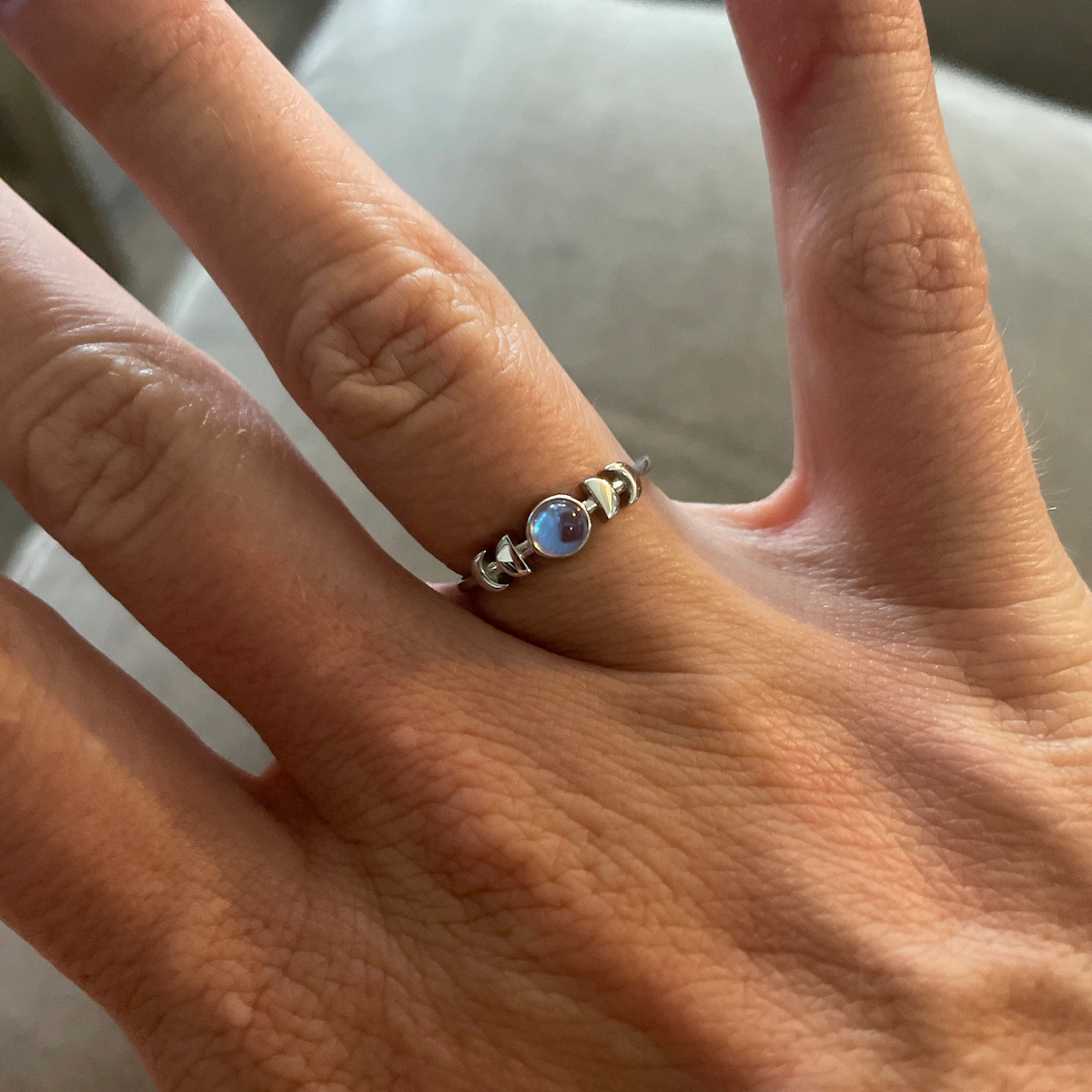Moon Phases Crystal Healing Ring