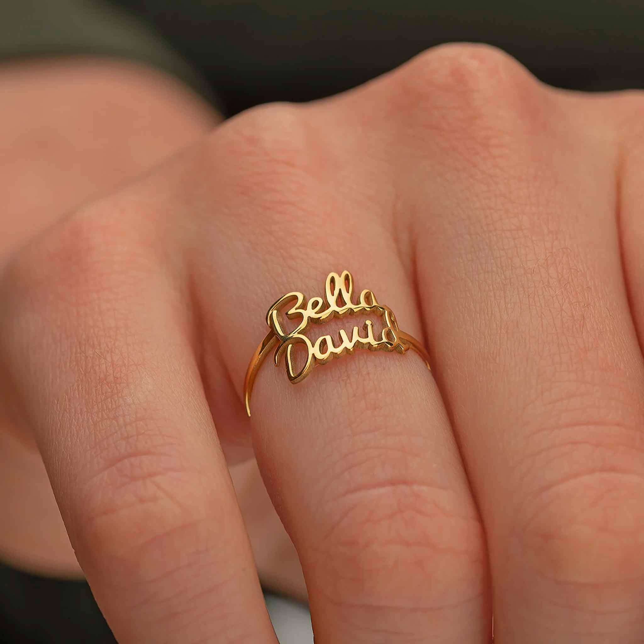 Personalized Double Name Ring