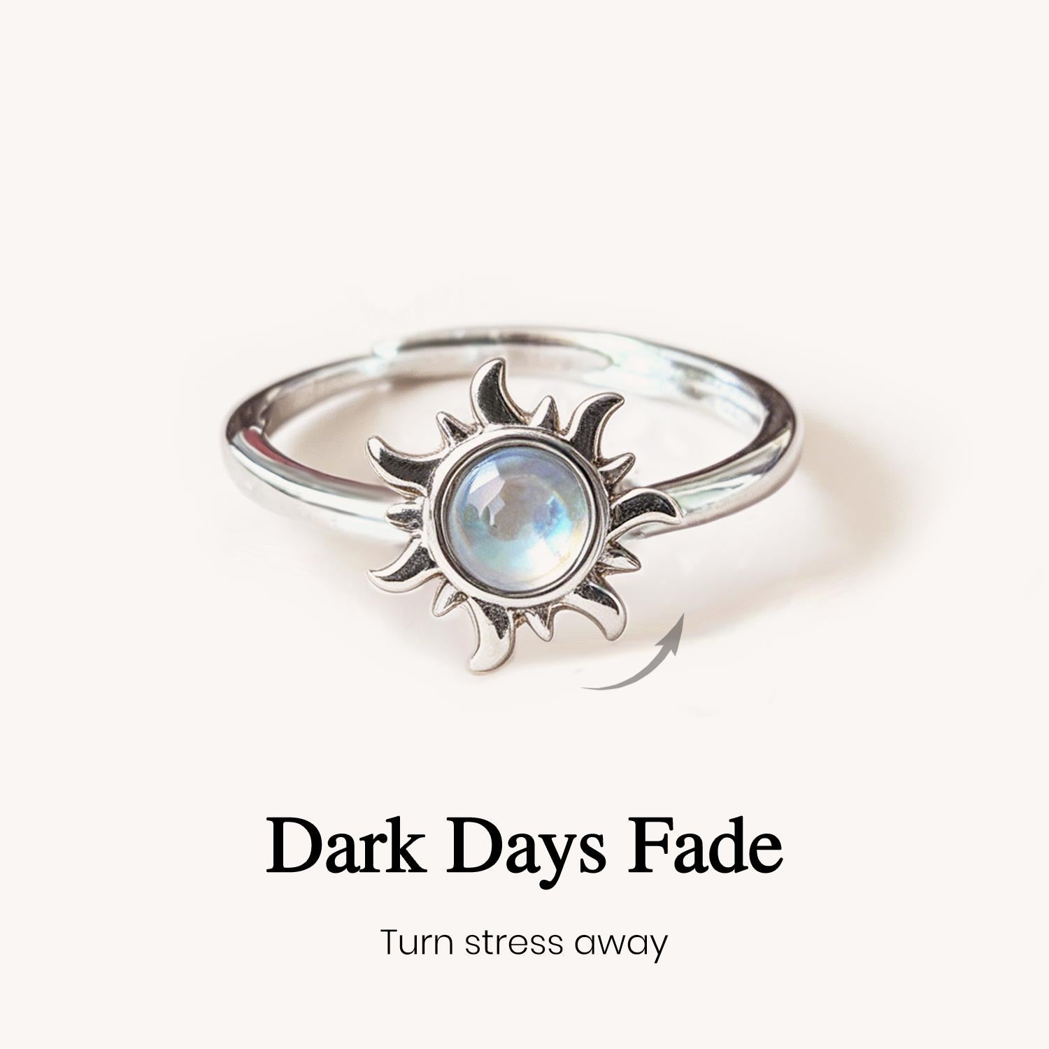 Sun Spinner Energy Stone Ring