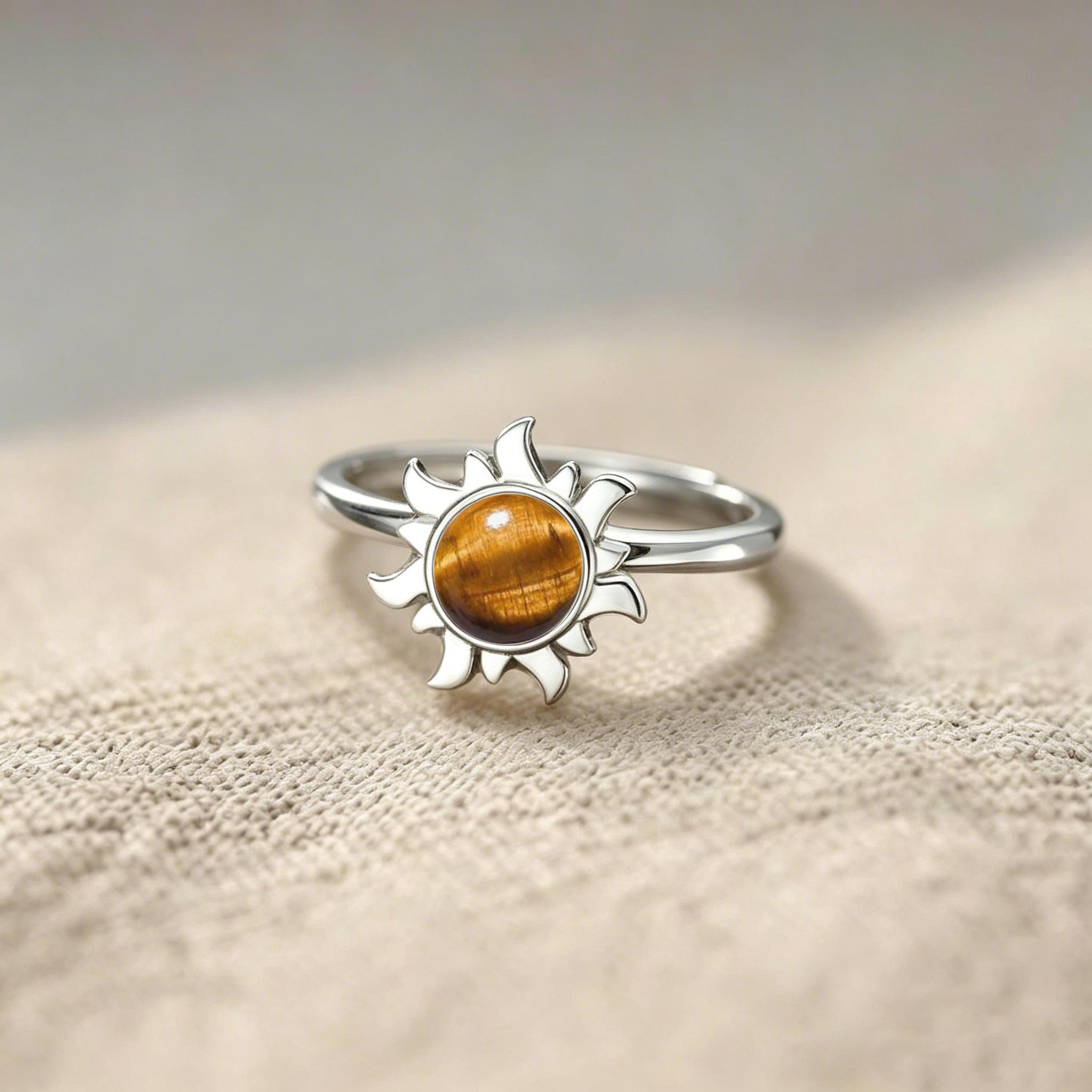Sun Spinner Energy Stone Ring
