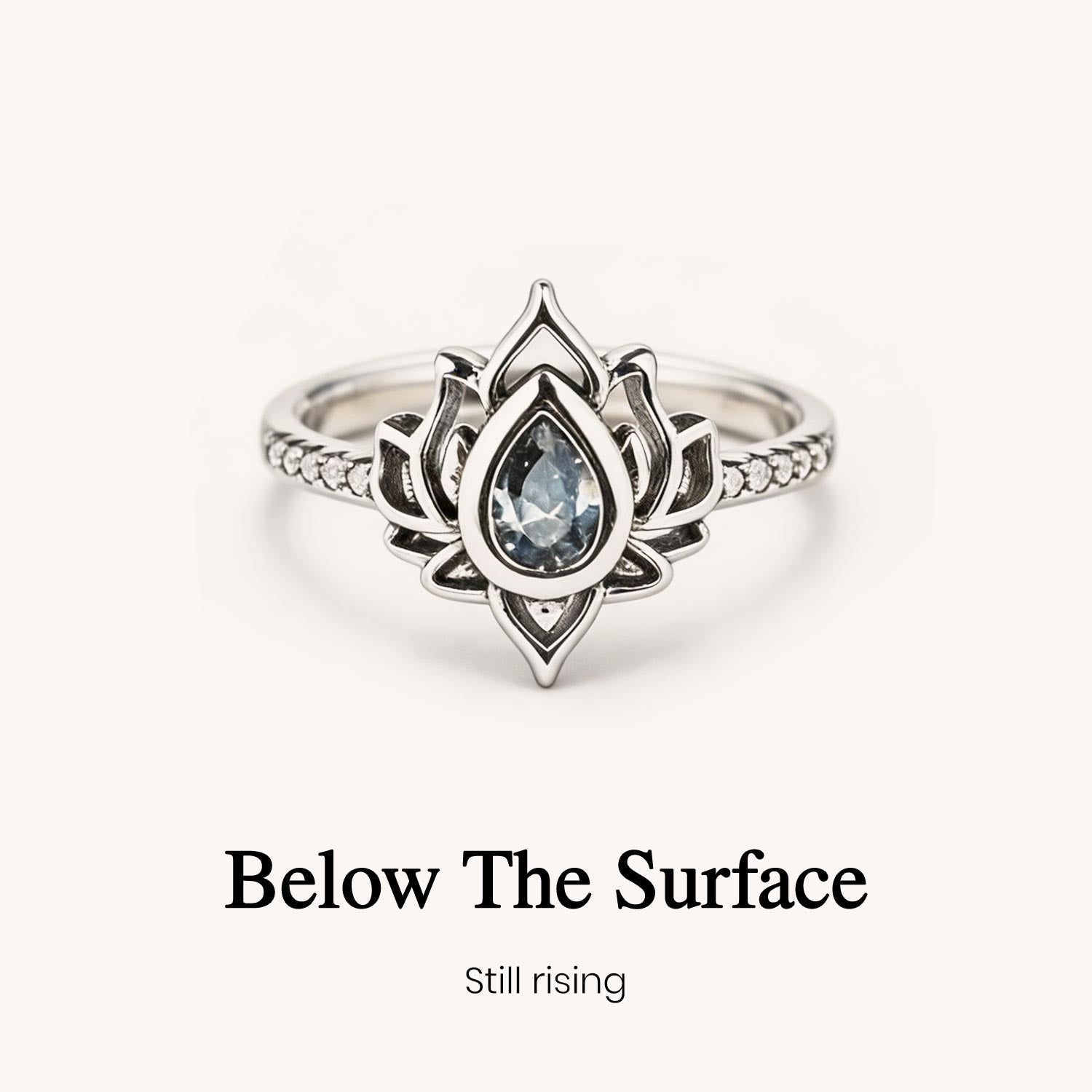 This Too Shall Pass Engraved Lotus Ring