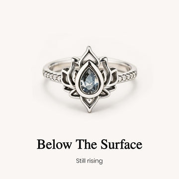 This Too Shall Pass Engraved Lotus Ring