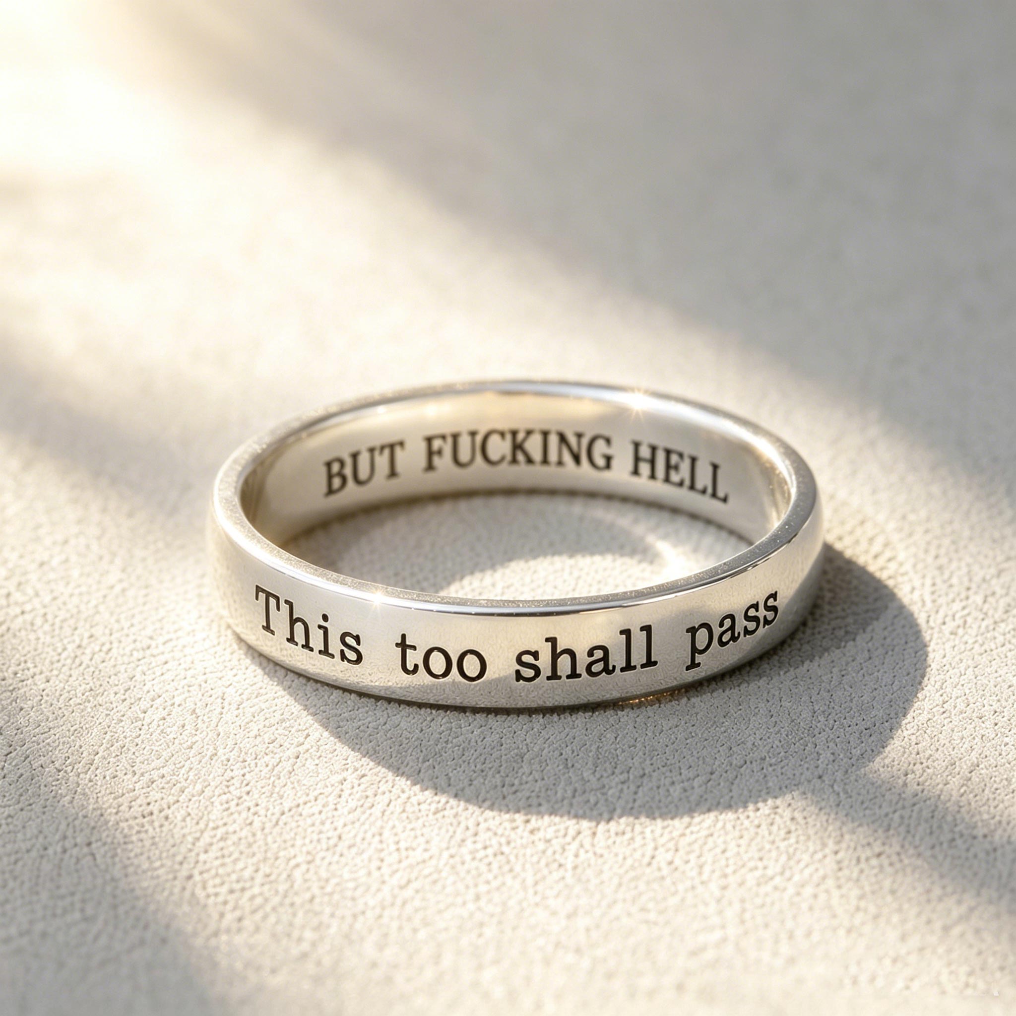 This Too Shall Pass Hidden Message Ring