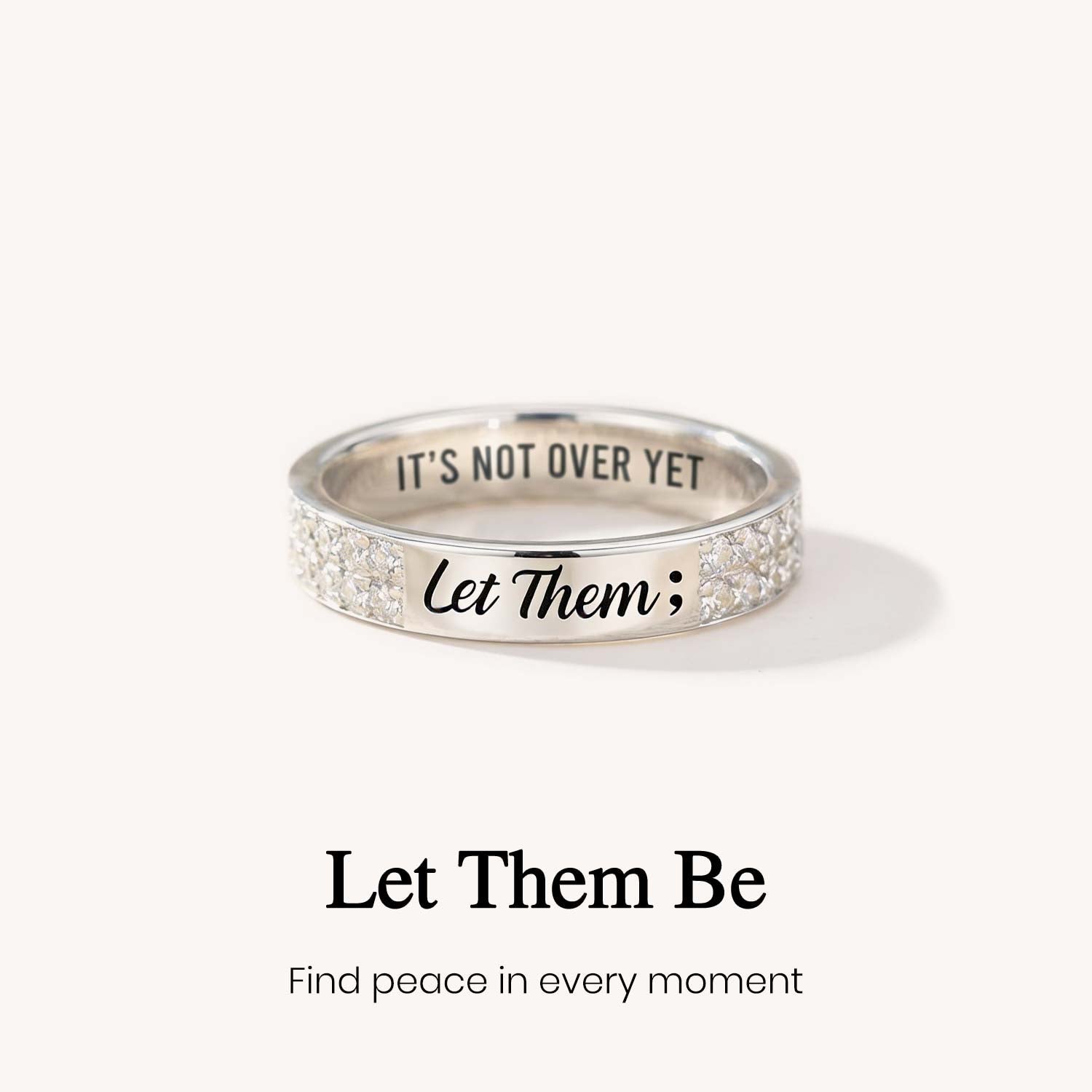'Let Them' Pave Mantra Ring