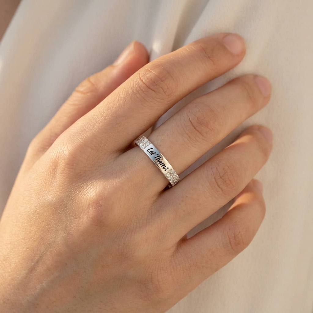 'Let Them' Pave Mantra Ring