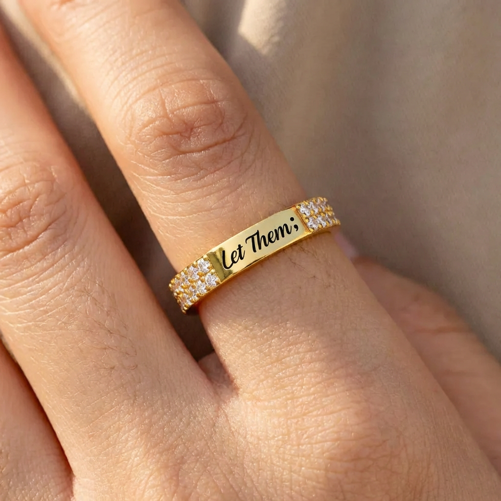 'Let Them' Pave Mantra Ring