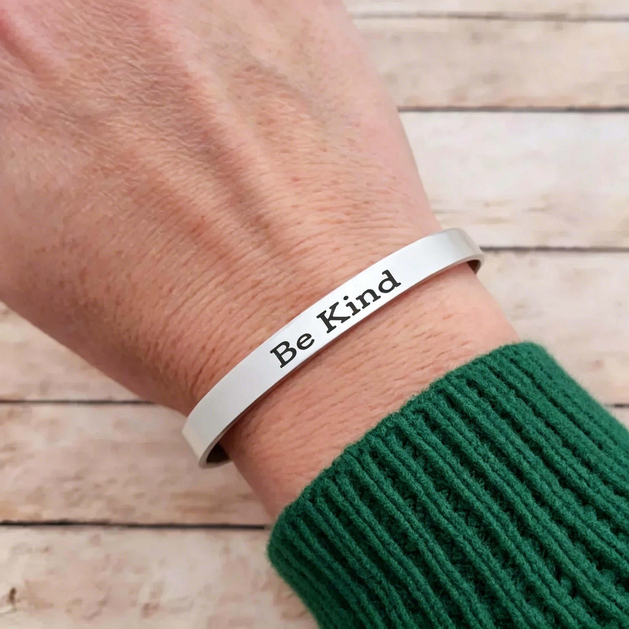 Be Kind Mantra Cuff Bracelet