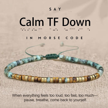 'Calm TF Down' Morse code Bracelet