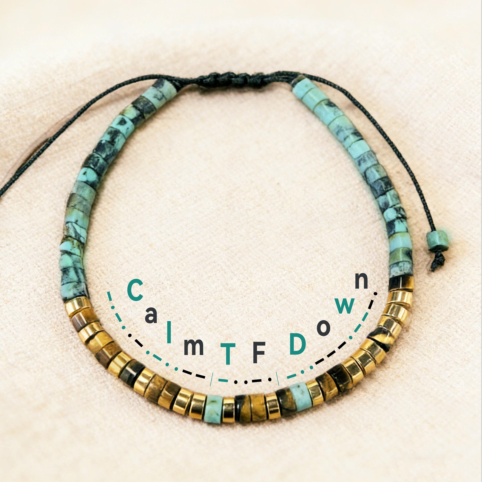 'Calm TF Down' Morse code Bracelet