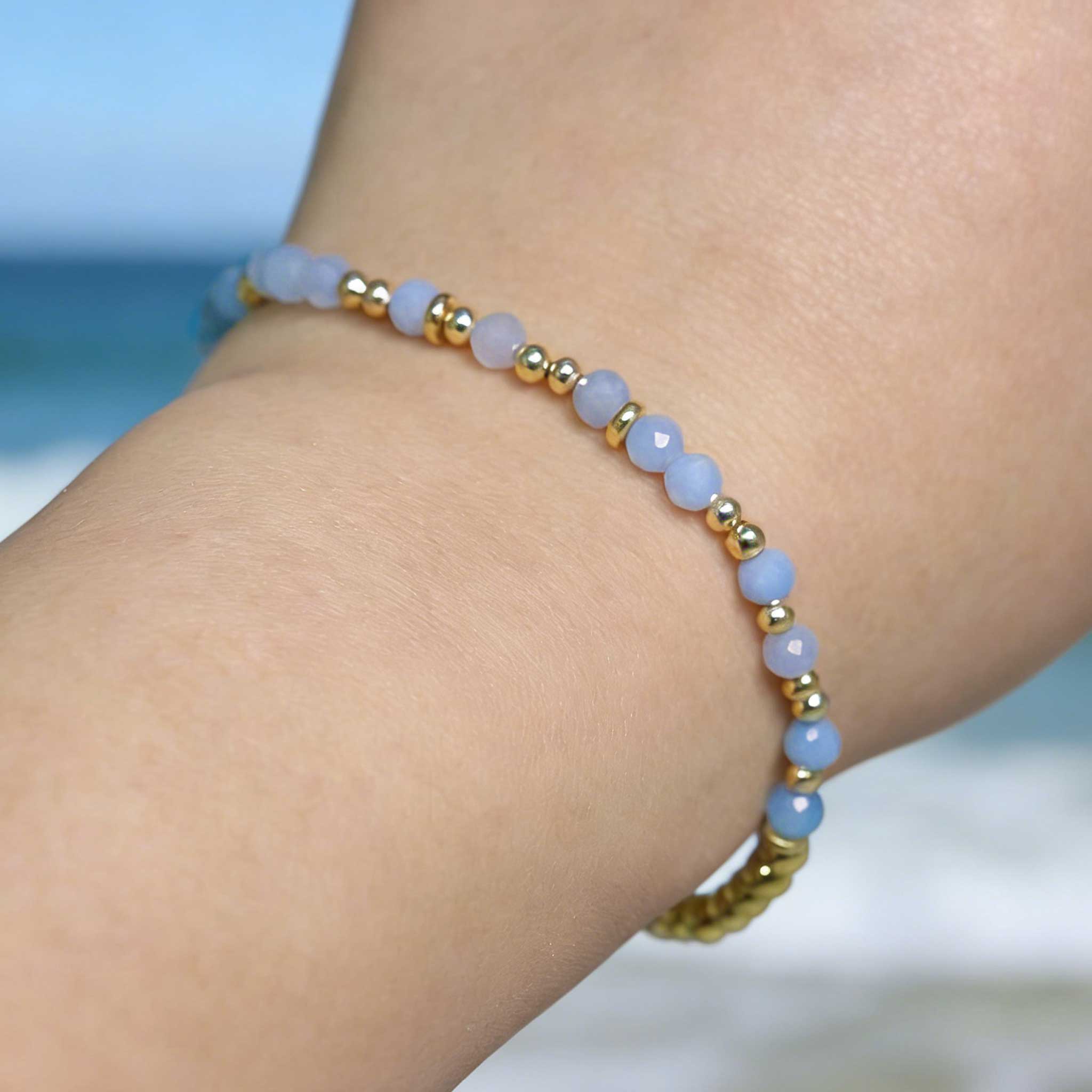 'Calm TF Down' Tanzanite Morse Code Bracelet