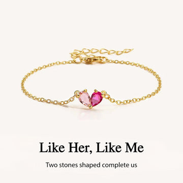 Custom Heart Birthstone Bracelet