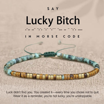 'Lucky Bitch' Morse Code Bracelet