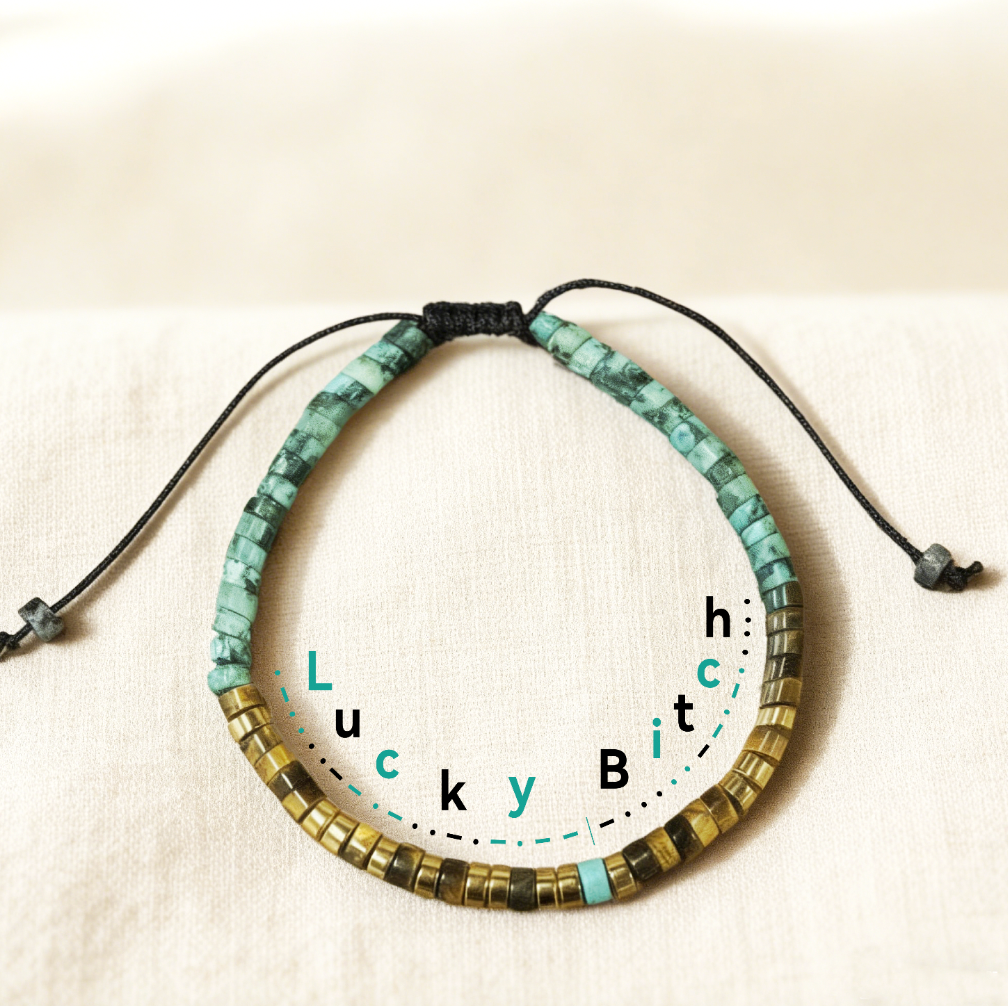 'Lucky Bitch' Morse Code Bracelet