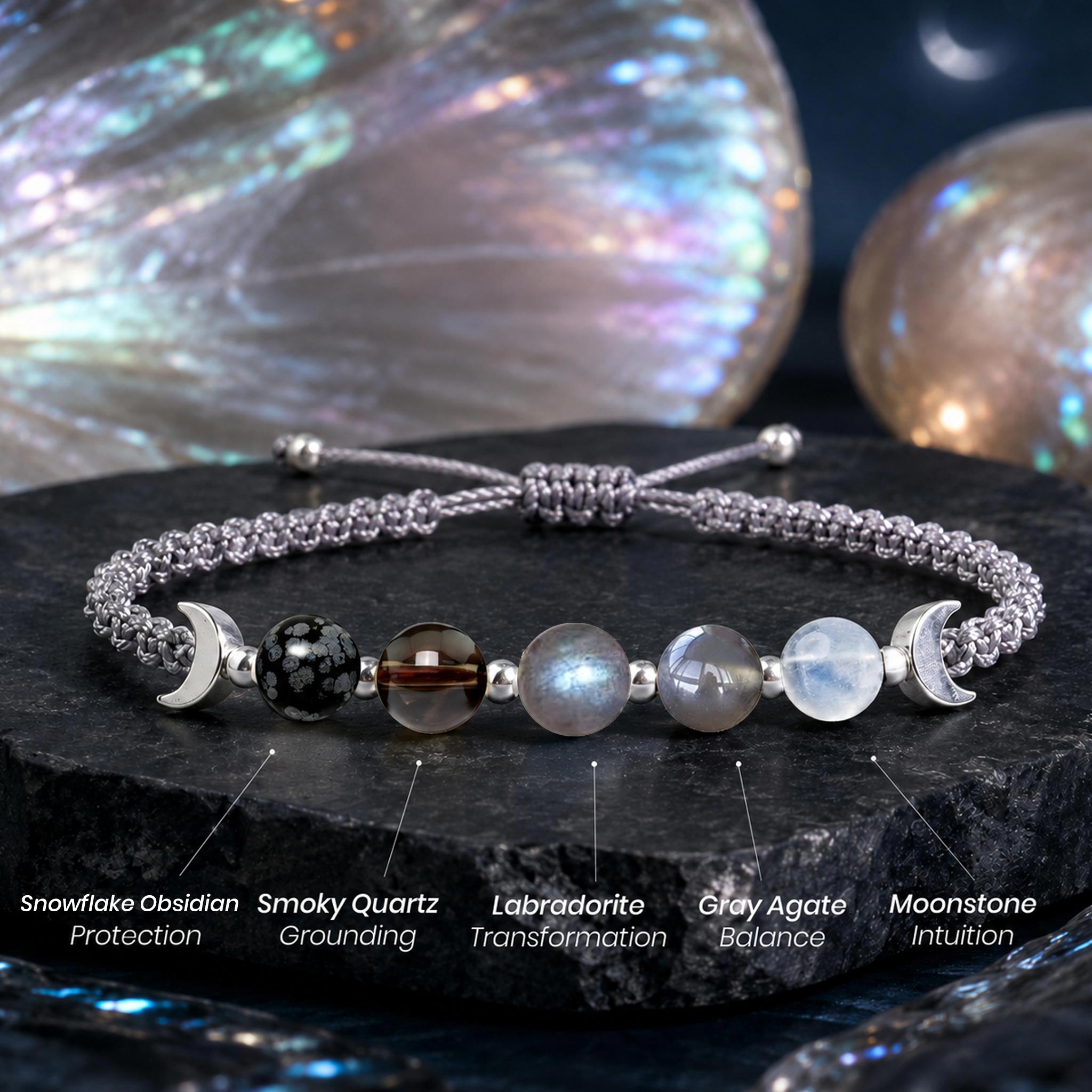 This Too Shall Pass Moon Phases Crystal Bracelet