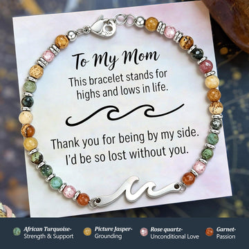 Strength Natural Stone Wave Bracelet