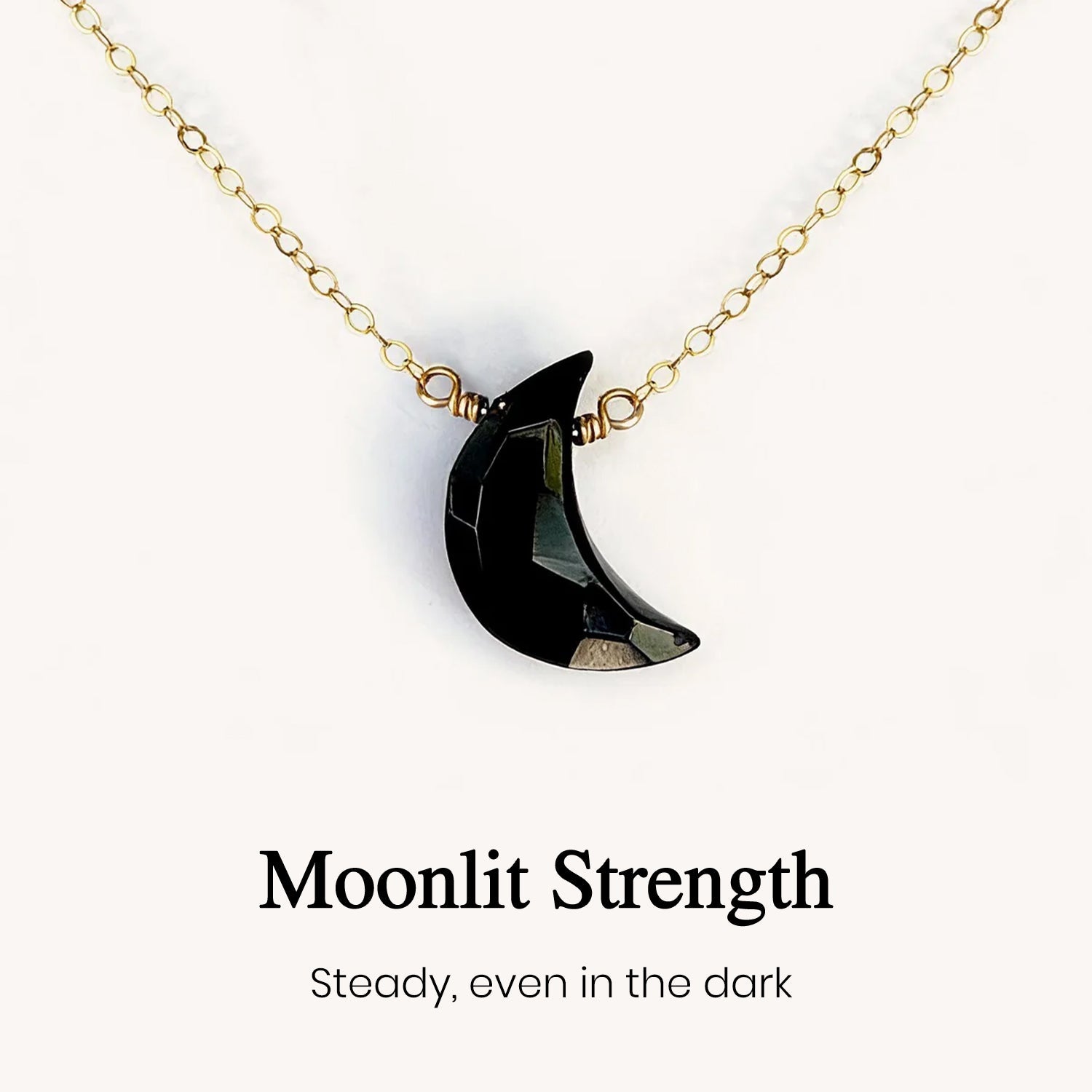 ‘Strong as fuck’ Moon Black Onyx Necklace