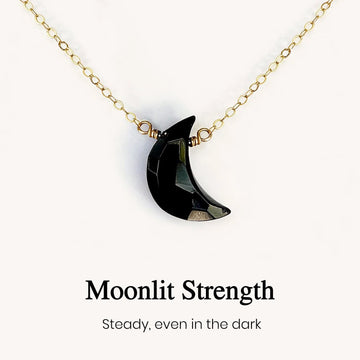 ‘Strong as fuck’ Moon Black Onyx Necklace
