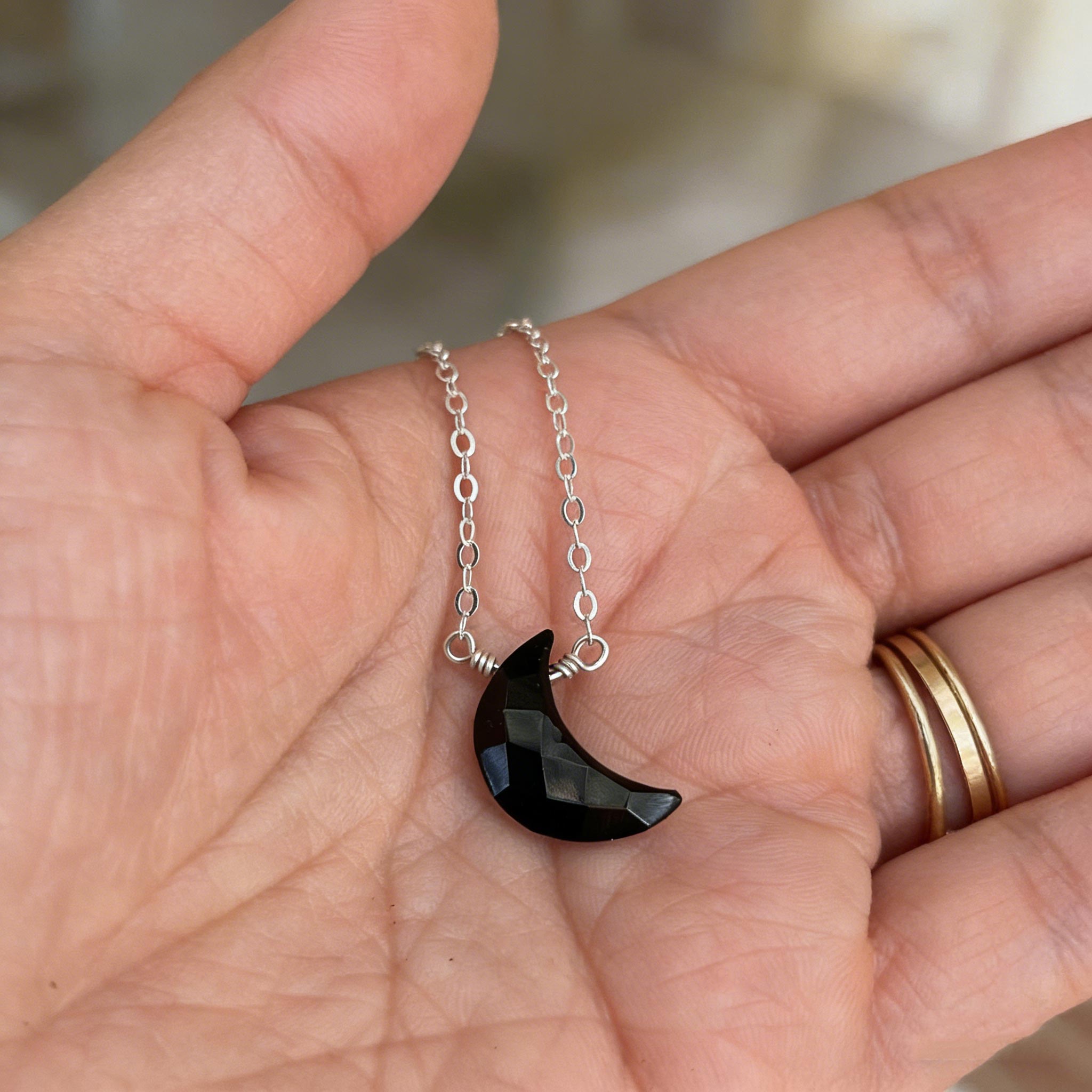 ‘Strong as fuck’ Moon Black Onyx Necklace