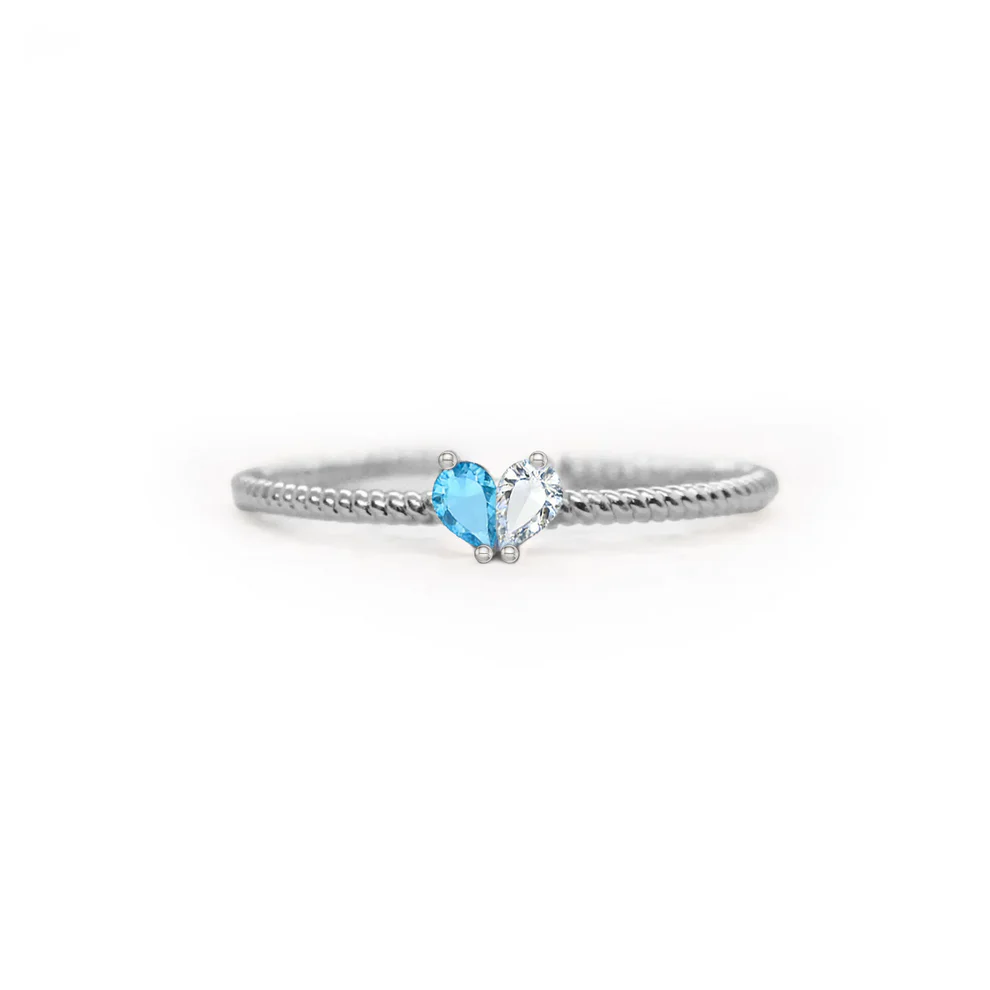 Bestie & Me Tiny Heart Birthstone Ring