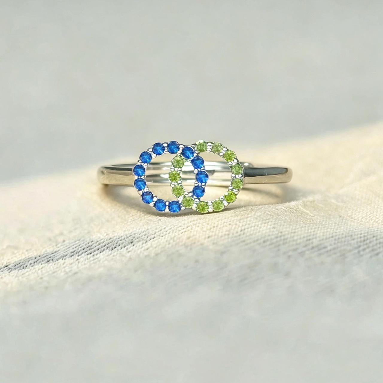 Custom Interlocking Birthstone Ring