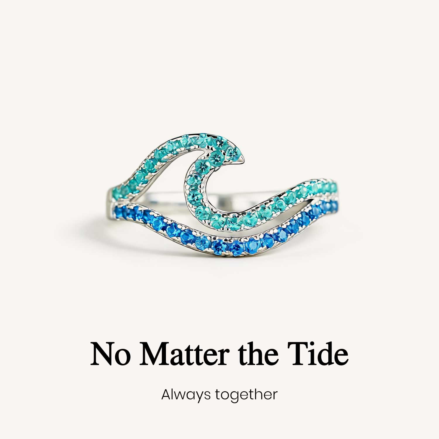 Custom Dual Wave Birthstone Ring