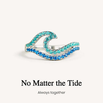 Custom Dual Wave Birthstone Ring