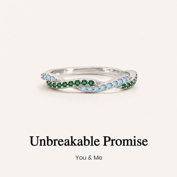 Custom Wavy Birthstone Promise Ring