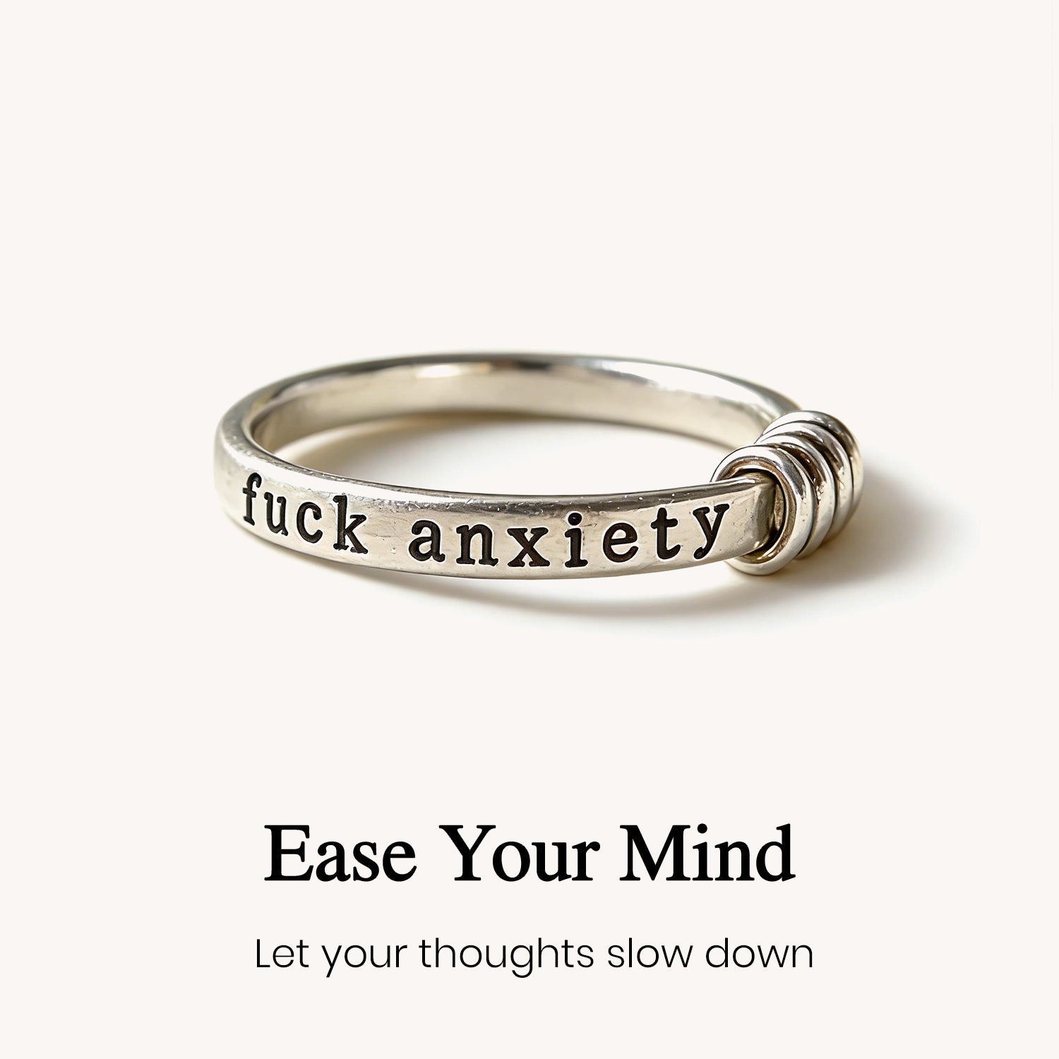 Fuck anxiety Engraved Fidget Ring