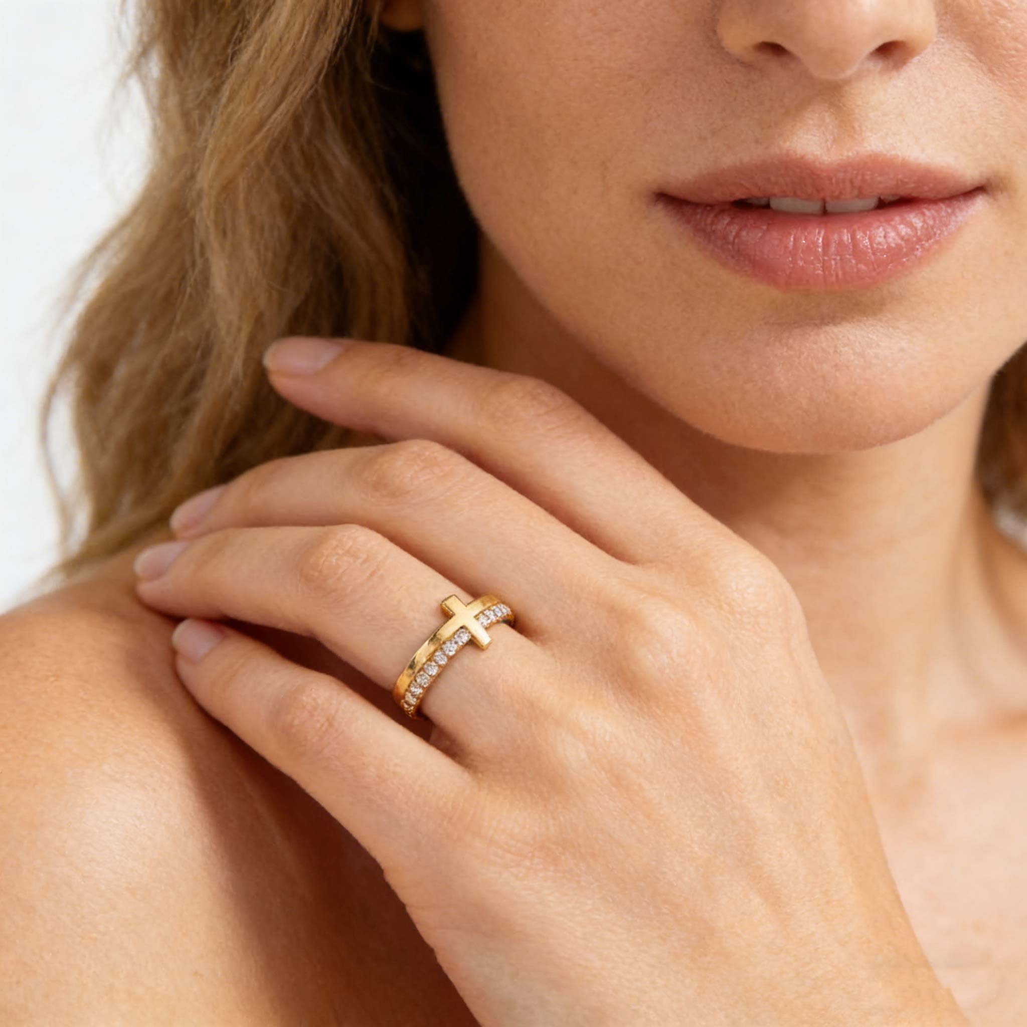 Never Quit Golden Cross Ring