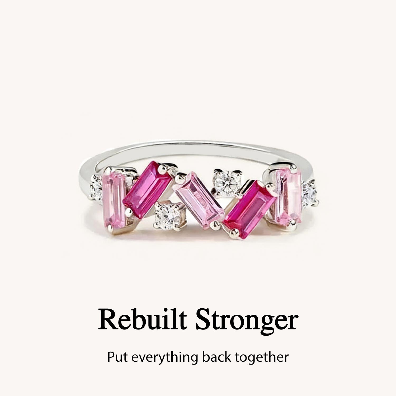 Strong As Fuck Broken Pieces Pink Band Ring