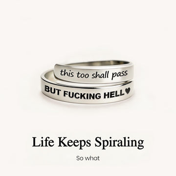 This Too Shall Pass Engraved Spiral Ring