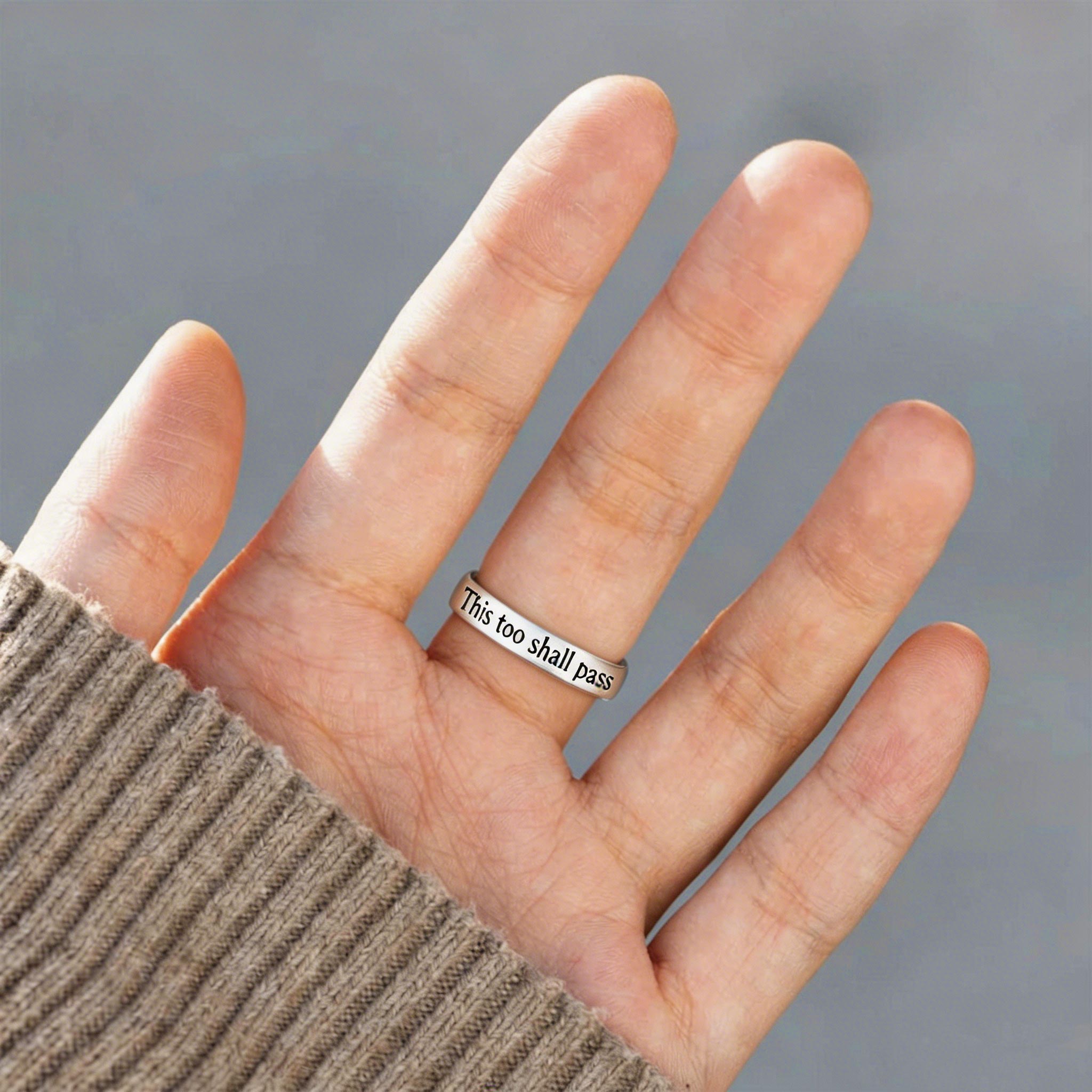 This Too Shall Pass Hidden Message Ring