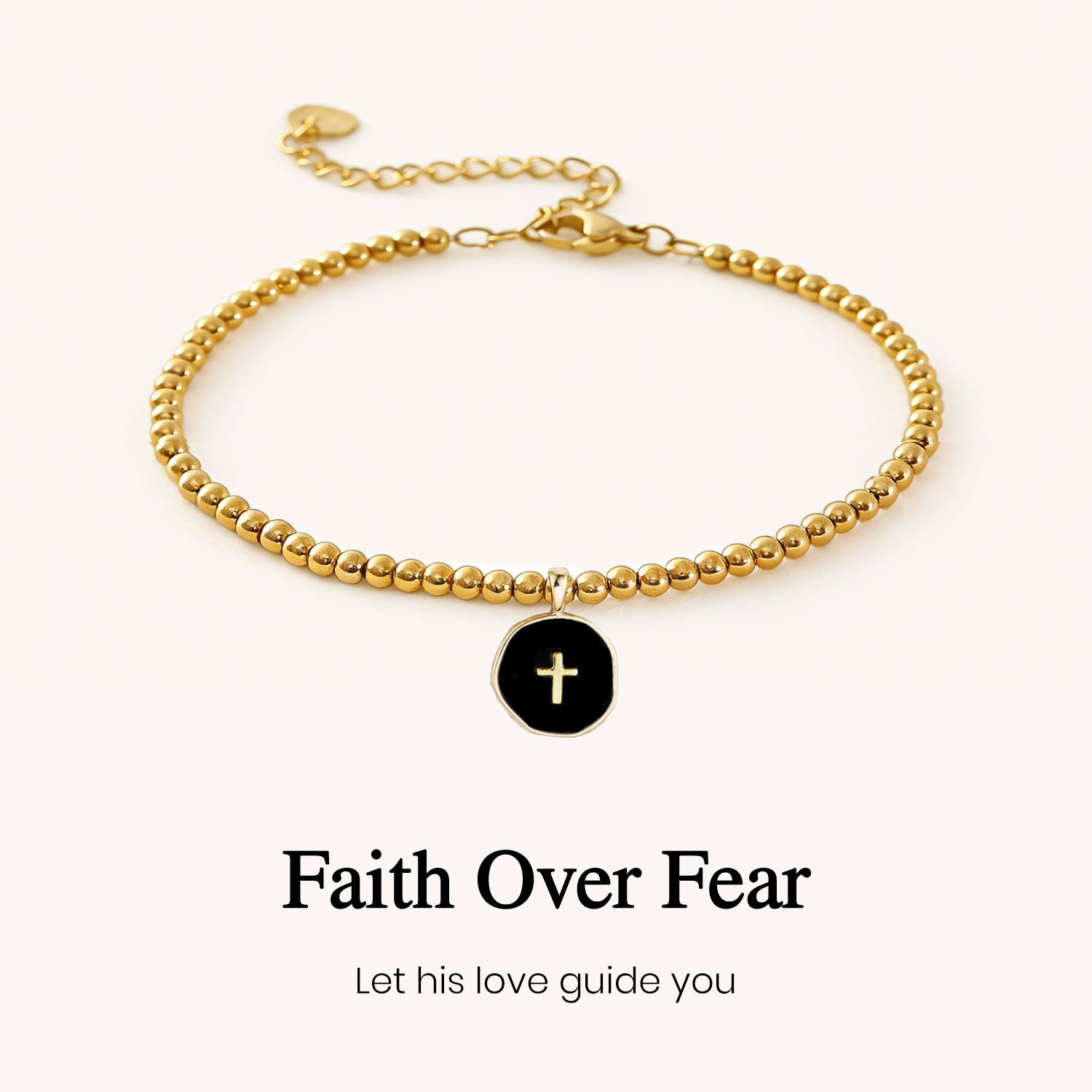 Faith Over Fear Cross Bracelet