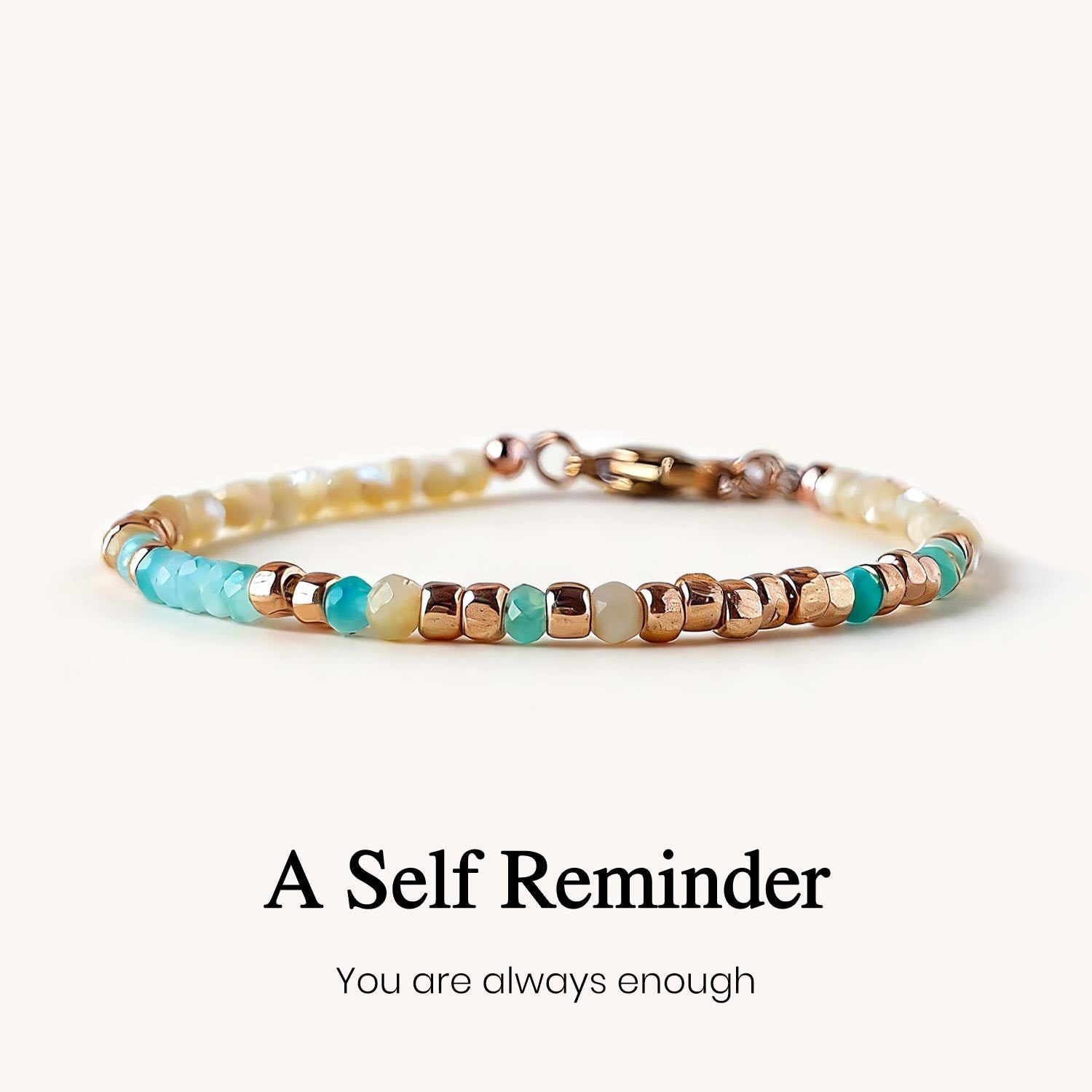 Gemstone 'I AM ENOUGH' Morse Code Bracelet