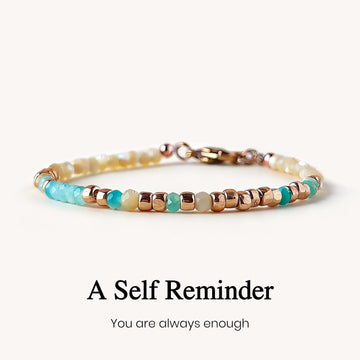 Gemstone 'I AM ENOUGH' Morse Code Bracelet