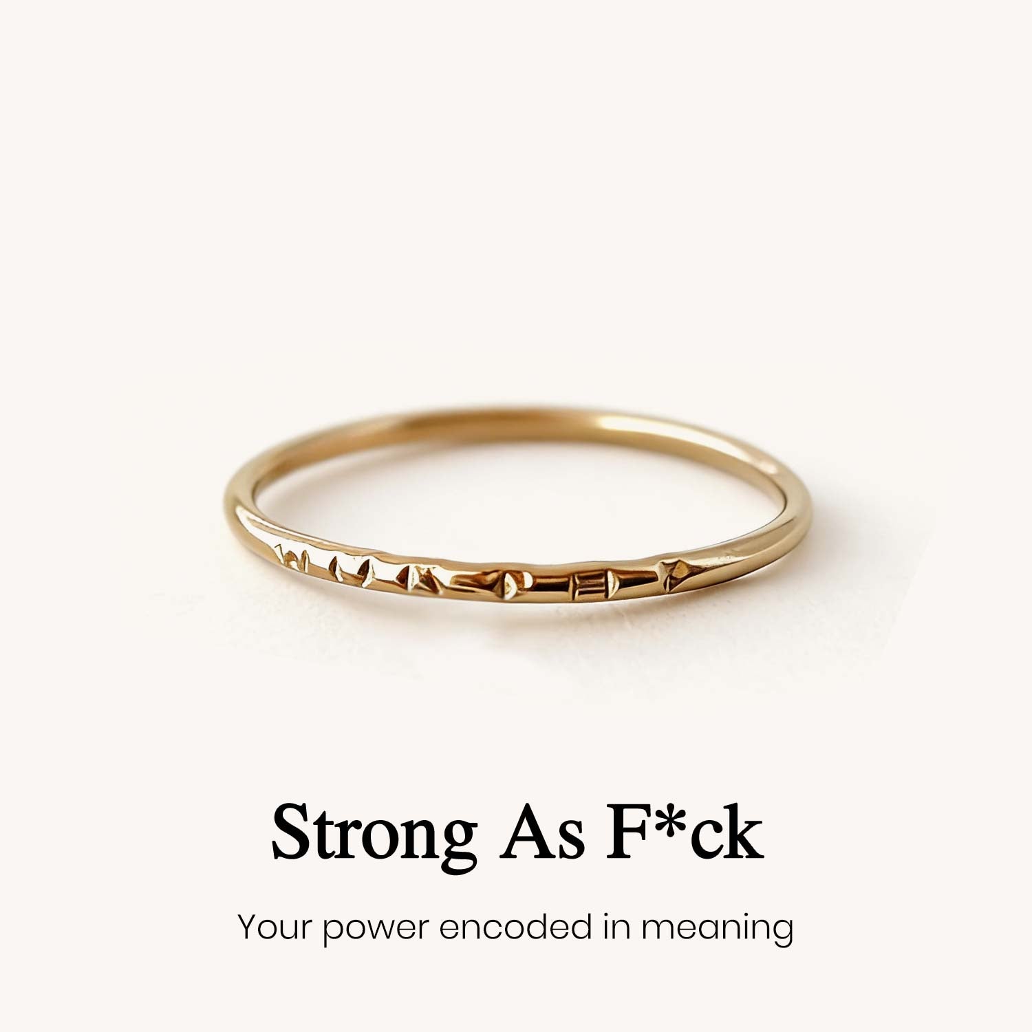 Handcraft 'Strong as Fuck'Secret Message Adjustable Ring