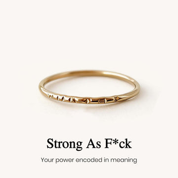 Handcraft 'Strong as Fuck'Secret Message Adjustable Ring