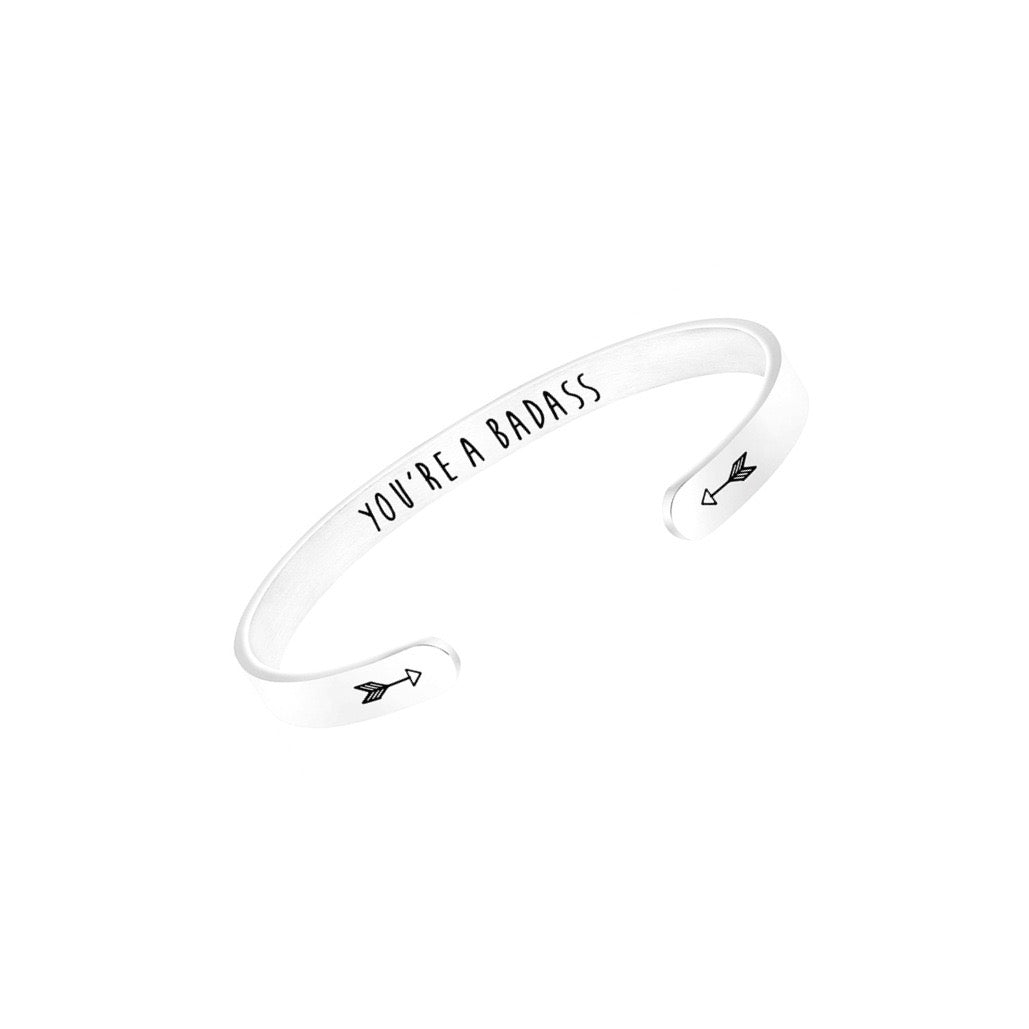 YOLO Inspirational Stainless Arrow Cuff Bracelet