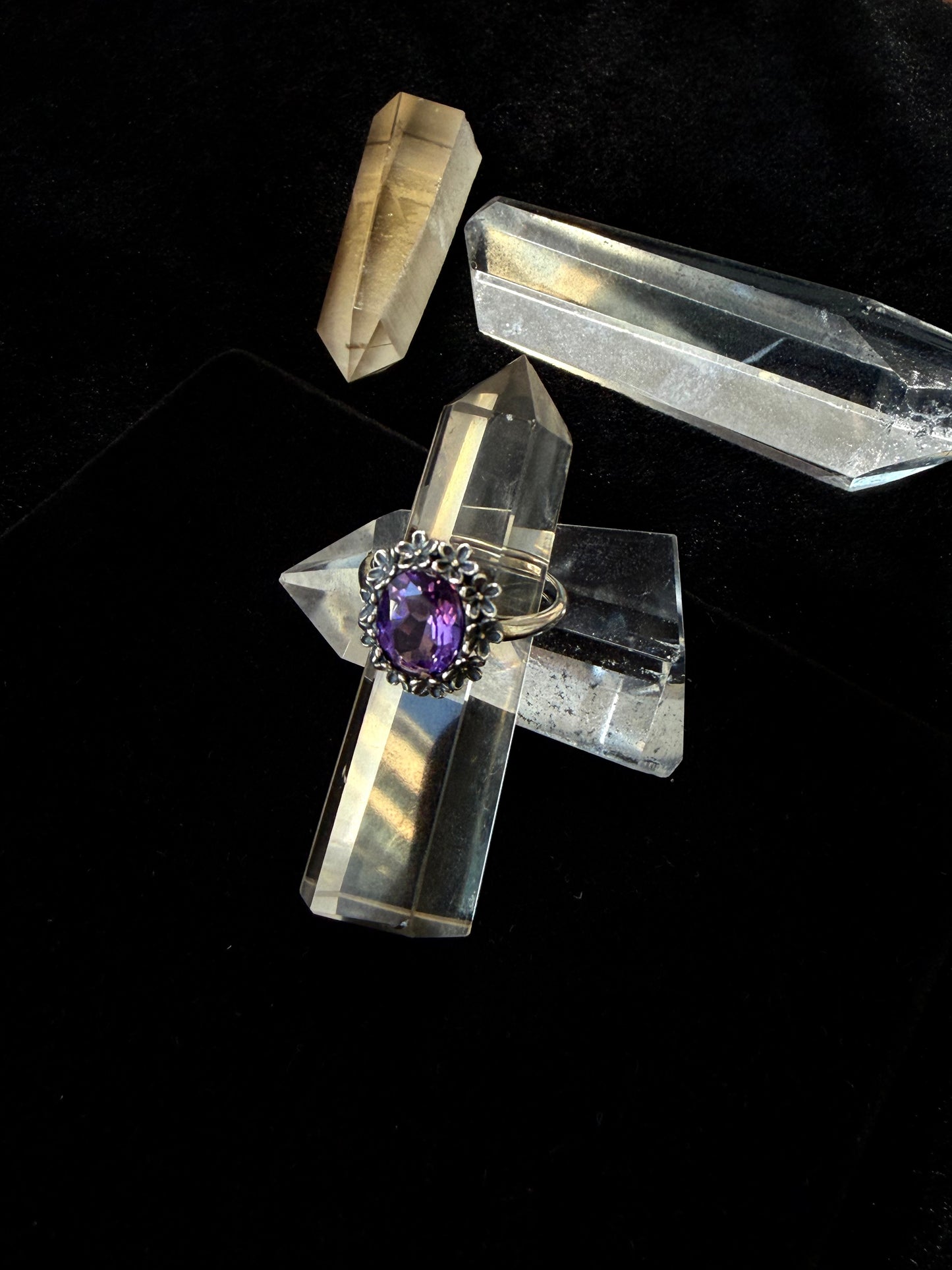 Sevencryst Chakra Awakening Ring Seven Chakra Gemstone Sterling Silver Adjustable