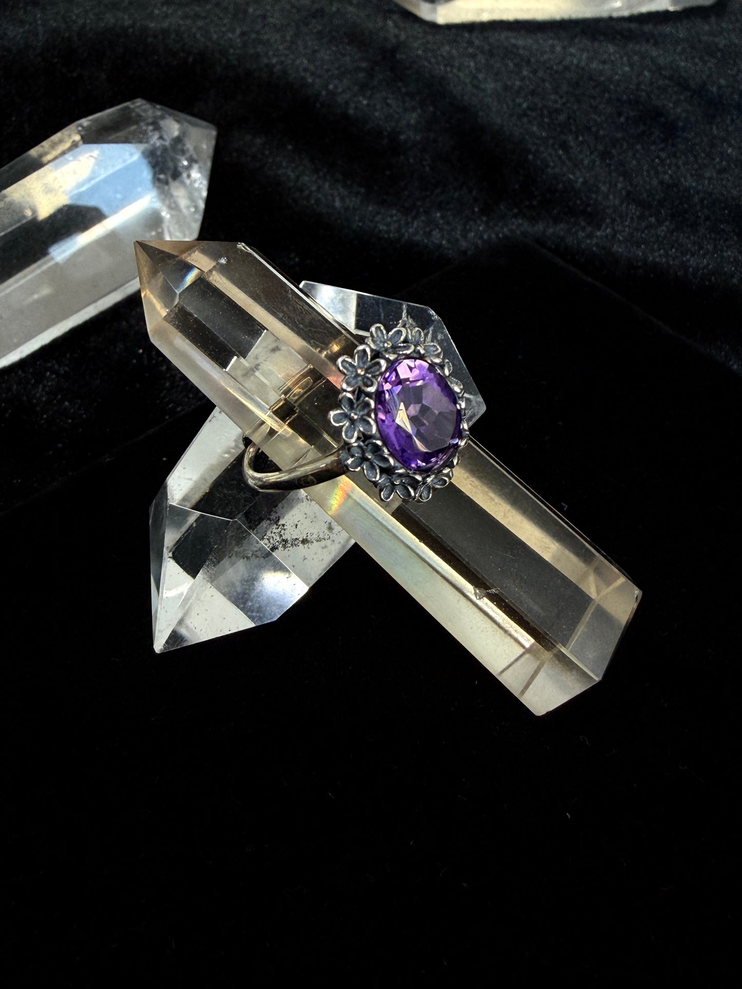 Sevencryst Chakra Awakening Ring Seven Chakra Gemstone Sterling Silver Adjustable