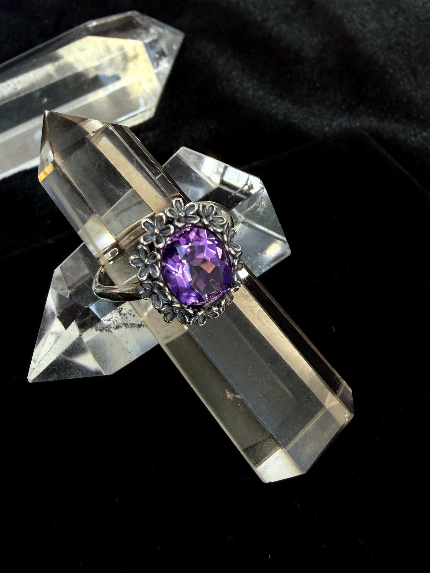 Sevencryst Chakra Awakening Ring Seven Chakra Gemstone Sterling Silver Adjustable