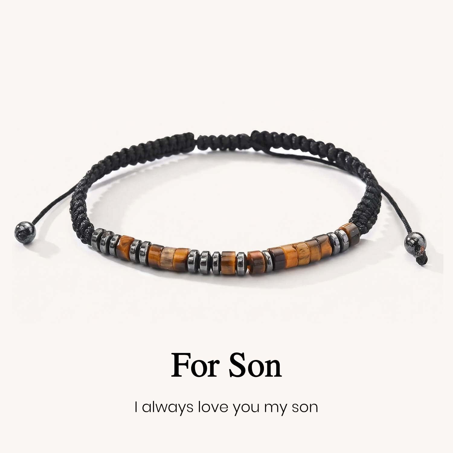 I Love U My Son Morse Code Bracelet