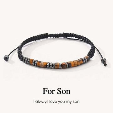 I Love U My Son Morse Code Bracelet