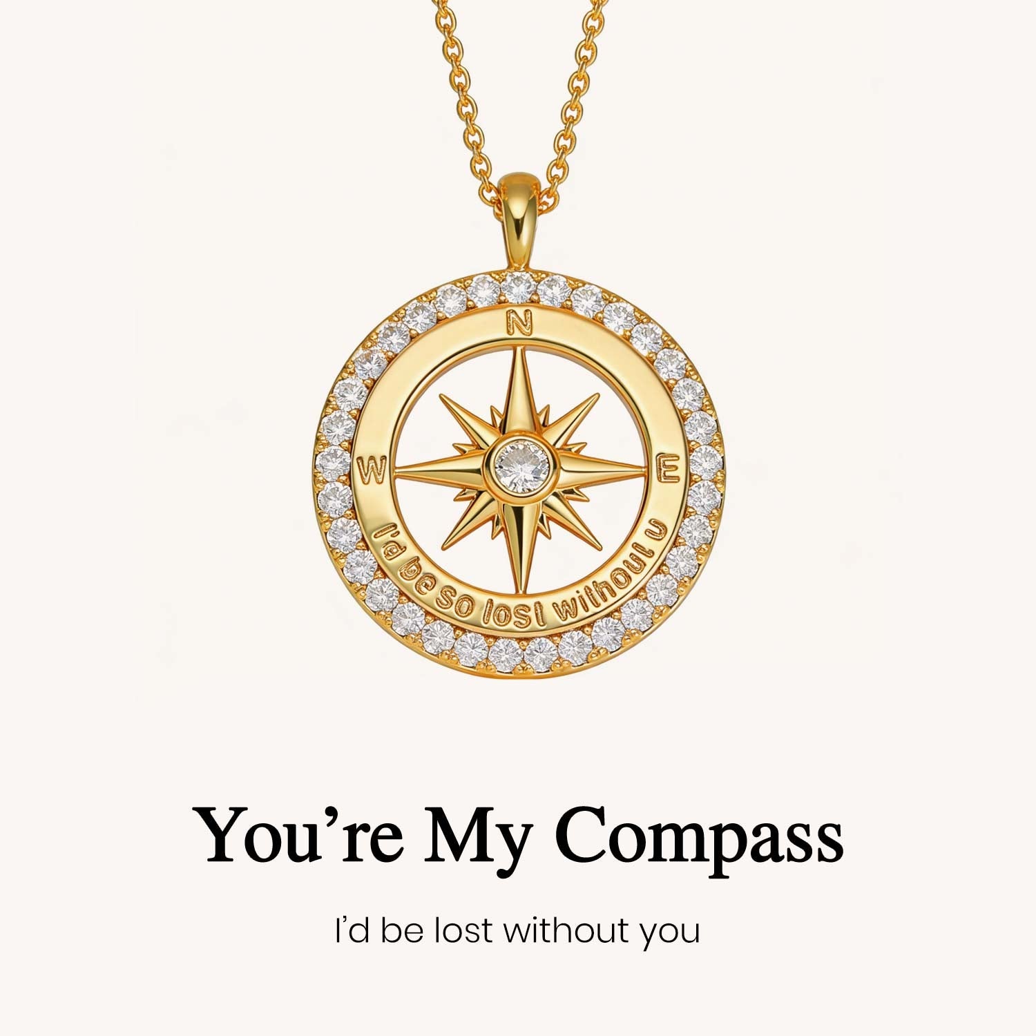 I'd Be So Lost Without You  Compass Necklace